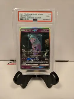 2017 POKEMON SUN & MOON SHINING LEGENDS SECRET #78 MEWTWO GX PSA 9 - Image 1