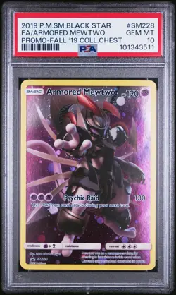 ARMORED MEWTWO SM228 ENGLISH PSA 10 PROMO 2019 COLLECTORS CHEST POKEMON 10 CERT - Image 1