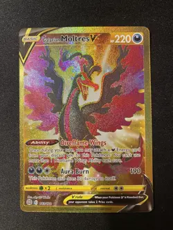 Pokemon Brilliant Stars GALARIAN MOLTRES V Gold Secret Rare #183/172 - Image 1