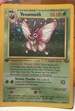 Venomoth 13/64 Jungle Set Holo Rare Card First Edition WOTC Pokemon TCG - Image 1