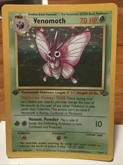 Venomoth 13/64 Jungle Set Holo Rare Card First Edition WOTC Pokemon TCG - Image 2