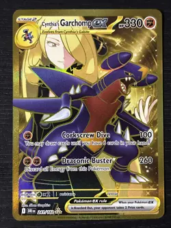 Cynthia's Garchomp EX Gold Hyper Rare Card 241/182 Destined Rivals CLEAN - Image 1