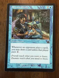 Magic the Gathering Rhystic Study Prophecy Blue Enchantment Card - Image 2