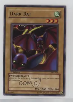 Dark Bat 1st Ed. YuGiOh Pharaoh's Servant #PSV-058 2002 wq8 - Image 1