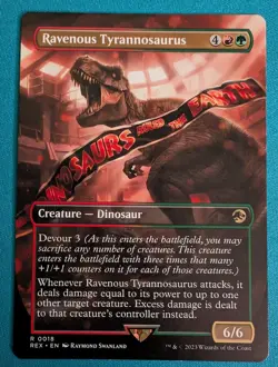Ravenous Tyrannosaurus Borderless MTG Magic The Gathering Jurassic World - Image 3