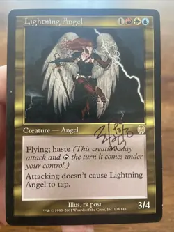 Lightning Angel MTG Apocalypse Signed by Artist RK Post - Image 1