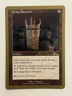 GRIM MONOLITH MAGIC THE GATHERING MTG CARD KAI BUDDE TOKYO WORLD CHAMPIONSHIPS - Image 1