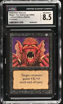 1993 Magic the Gathering LIMITED EDITION ALPHA Common Howl from Beyond  CGC 8.5 - Image 1