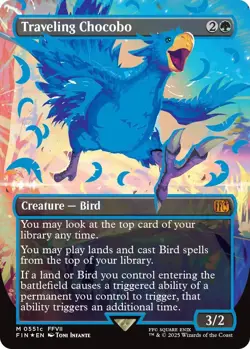 Traveling Chocobo (Borderless) (Neon Ink Blue) Final Fantasy Foil - Image 1