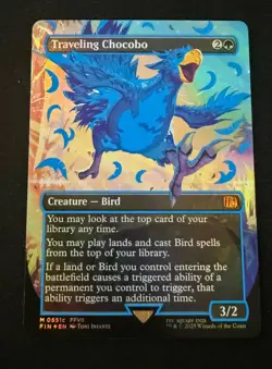 Traveling Chocobo (Borderless) (Neon Ink Blue) Final Fantasy Foil - Image 2