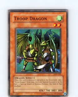 Yu-Gi-Oh TCG Troop Dragon LOD-042 Unlimited Regular Common Card Played LP - Image 1