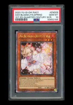 Yu-Gi-Oh PSA10 Ash Blossom And Joyous Spring Quarter Century SCR RA01-EN008 1ED. - Image 1