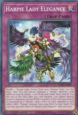 YUGIOH CARD 1 X HARPIE LADY ELEGANCE LDS2-EN089 1ST EDITION - Image 1