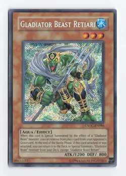 Gladiator Beast Retiari CSOC-EN086 Unlimited Crossroads of Chaos Yugioh Card LP - Image 3