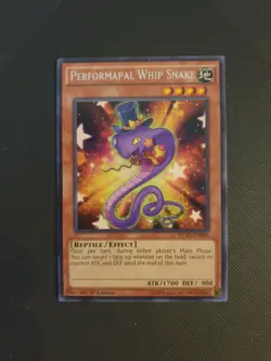 YUGIOH PERFORMAPAL WHIP SNAKE RARE DUEA-EN006 1ST ED NM - Image 1