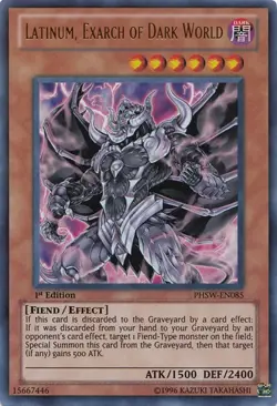 Yugioh Latinum, Exarch of Dark World PHSW-EN085 Ultra Rare 1st Ed NM - Image 1