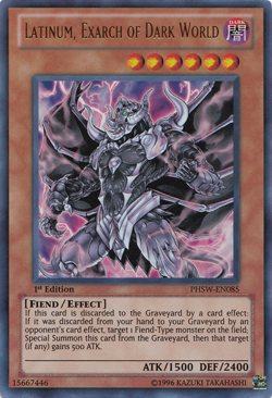 Yugioh Latinum, Exarch of Dark World PHSW-EN085 Ultra Rare 1st Ed NM - Image 2