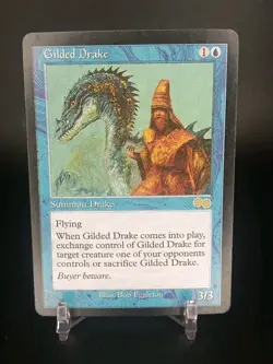 Custom Game Card-Gilded Drake-Urza's Saga-MP Condition - Image 1