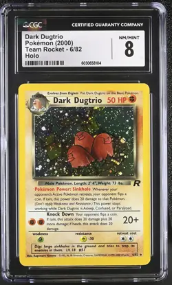 CGC 8 Dark Dugtrio 2000 Team Rocket 6/82 Holo Pokemon Card psa - Image 1