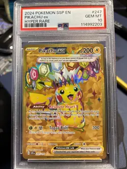 2024 Pokemon SSP Pikachu ex Hyper Rare GEM MT 10 Card #247 - Image 1