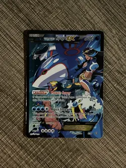 Pokemon Double Crisis 6/34 Team Aqua's Kyogre EX Full Art Holo Rare Card - Image 1
