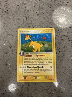 Ampharos 1/115 EX Unseen Forces Pokemon Card, Reverse Holo Rare Stamped - Image 1