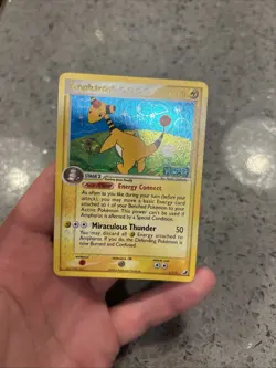 Ampharos 1/115 EX Unseen Forces Pokemon Card, Reverse Holo Rare Stamped - Image 3