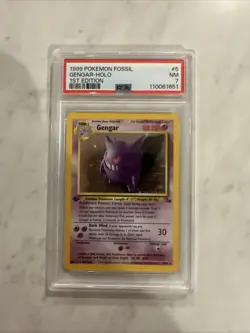 Pokemon Gengar TCG Fossil Holo Card 5/62 1st Edition Holo Rare PSA 7 - Image 1