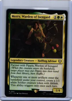 Merry, Warden of Isengard 0061 Non Foil Rare LOTR Commander MTG Near Mint - Image 1