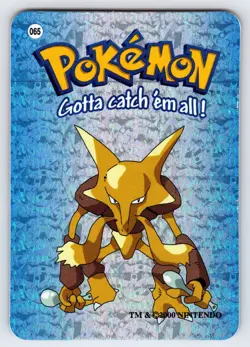 Alakazam #065 2000 Pokemon Vending Prism Holo Sticker Card Authentic Nintendo Nm - Image 1