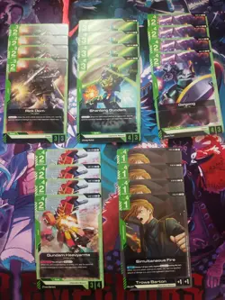 Gundam TCG Green Card Lot x4 Of Each Card. - Image 1