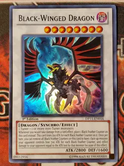 Yugioh Black-Winged Dragon DP11-EN016 Super Rare 1st Edition VLP - Image 1