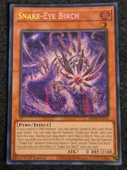 Yugioh! Snake-Eye Birch - MP24-EN112 - Prismatic Secret Rare - 1st Edition Near  - Image 1