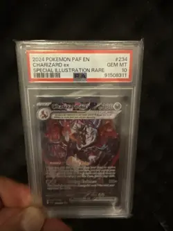 PokÃ©mon TCG Charizard EX Paldean Fates Sir Card 234/091 SV PSA 10 - Image 1