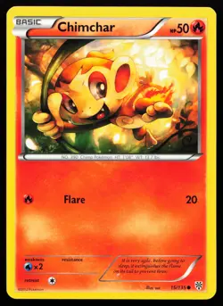 Chimchar 15/135 Black & White Plasma Storm Lightly Played Pokemon Card - Image 1