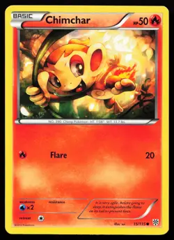 Chimchar 15/135 Black & White Plasma Storm Lightly Played Pokemon Card - Image 1
