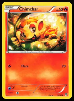 Chimchar 15/135 Black & White Plasma Storm Lightly Played Pokemon Card - Image 1