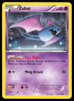Zubat 53/135 Black & White Plasma Storm Lightly Played Pokemon Card - Image 1