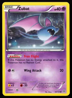 Zubat 53/135 Black & White Plasma Storm Lightly Played Pokemon Card - Image 1