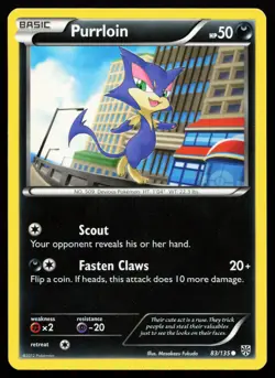 Purrloin 83/135 Black & White Plasma Storm Lightly Played Pokemon Card - Image 1