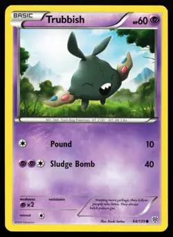 Trubbish 64/135 Black & White Plasma Storm Lightly Played Pokemon Card - Image 1