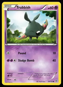 Trubbish 64/135 Black & White Plasma Storm Lightly Played Pokemon Card - Image 1