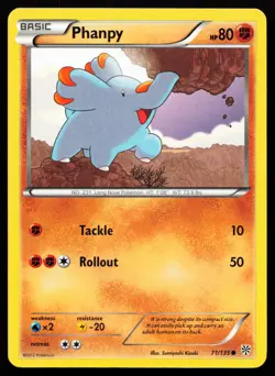 Phanpy 71/135 Black & White Plasma Storm Lightly Played Pokemon Card - Image 1