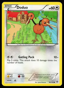 Doduo 99/135 Black & White Plasma Storm Lightly Played Pokemon Card - Image 1