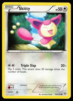 Skitty 109/135 Black & White Plasma Storm Lightly Played Pokemon Card - Image 1
