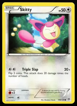 Skitty 109/135 Black & White Plasma Storm Lightly Played Pokemon Card - Image 1