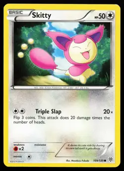 Skitty 109/135 Black & White Plasma Storm Lightly Played Pokemon Card - Image 1