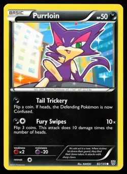 Purrloin 82/135 Black & White Plasma Storm Lightly Played Pokemon Card - Image 1