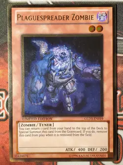 Yugioh Plaguespreader Zombie GLD3-EN019 Gold Rare Limited Edition NM - Image 1