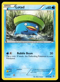 Lotad 29/135 Black & White Plasma Storm Lightly Played Pokemon Card - Image 1